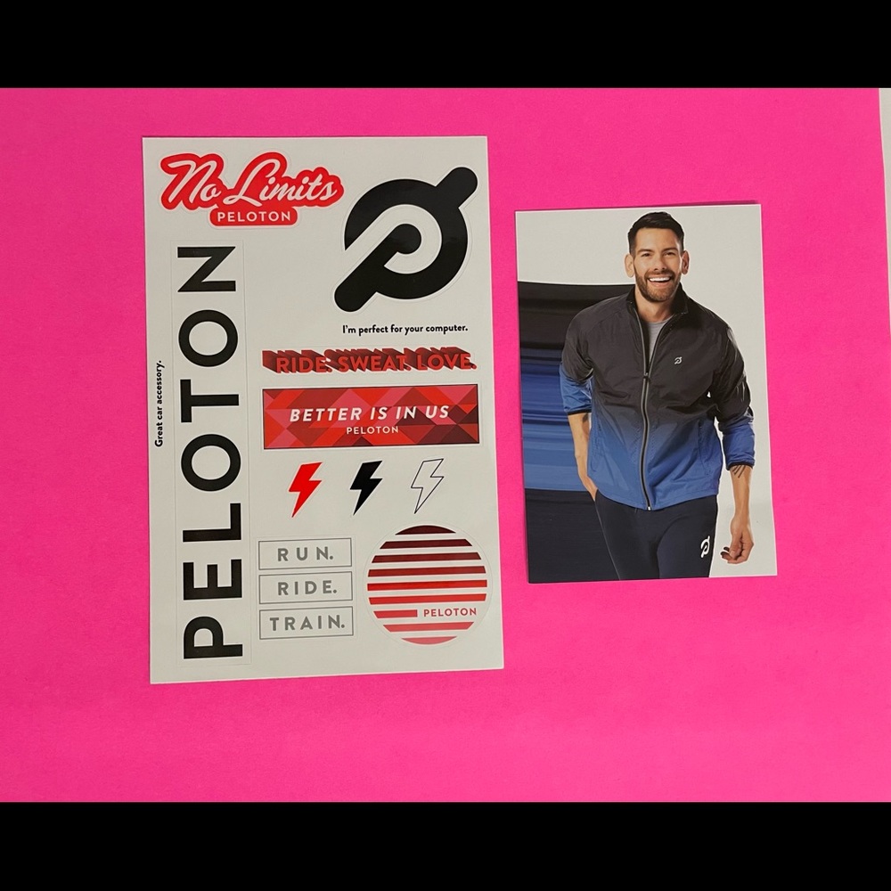 Peloton Stickers and Instructor Card